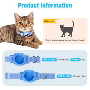 <span class=keywords><strong>Collar</strong></span> de seguridad para mascotas para Apple <span class=keywords><strong>Tracker</strong></span>, <span class=keywords><strong>Collar</strong></span> para gatos con soporte elástico de seguridad para gatitos ajustable para collares para gatos AirTag - Product Image 3