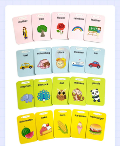 Cartes flash sensorielles parlantes pour enfants d'âge préscolaire, anglais, arabe, français, allemand, portugais, thaï, jouets éducatifs - Product Image 4