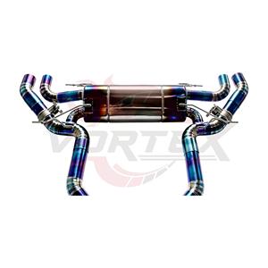 Vortex Titanium Blue High Flow <b>Exhaust</b> Conduit for BMW M760Li with Bypassed Center Drum Flamed Ports Assembly Performance - Product Image 6
