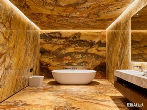 Lastre di Marmo Dorato Jacaranda Brasiliano Naturale Lucidato, Design Moderno Impermeabile per Bagno, Villa, Appartamento, Garanzia di 1 Anno - Product Image 5