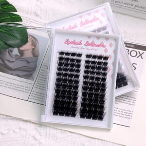 プライベートブランド再利用可能PBTファイバーつけまつげエクステキットDIYカスタムマンガクラスターラッシュセットナチュラルロング厚めクロス - Product Image 3