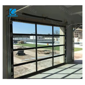 <span class=keywords><strong>Porte</strong></span> <span class=keywords><strong>de</strong></span> <span class=keywords><strong>garage</strong></span> sectionnelle pliante automatique en verre givré, portail piétonnier coulissant en hauteur 9x8 en alliage d'aluminium, antivol, design moderne, nouveauté - Product Image 6