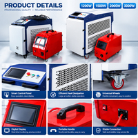 Machine de soudage laser à fibre portative 4-en-1 de 1500W, 2000W, 3000W, refroidie par eau, pour cadre de porte d'ascenseur en acier inoxydable