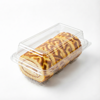 Boîtes alimentaires jetables en plastique PET transparent et recyclable pour gâteaux, collations et cadeaux