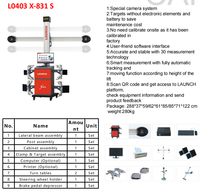 LAUNCH X-831S Equipo de Alineación de Ruedas 3D para Automóviles, Actualización Gratuita, Precio de Fábrica, Equipo de Posicionamiento de Ruedas con Certificación CE e ISO