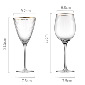 عرس فانشيونال مضلع اللون الذهب الفضة بحزام النبيذ الأحمر الأواني الزجاجية - Product Image 3