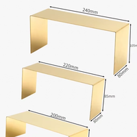 Étagère de présentation de vêtements en métal mat électroplaqué, pliable, écologique, lavable, personnalisable, chic, facile à assembler, pour boutique