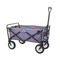 Chariot de camping pliable robuste avec roues de plage, grande capacité de rangement pour usage extérieur, courses et options OEM