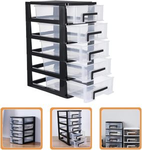 Vente en gros en usine de tiroirs de rangement verticaux transparents multicouches en plastique tour d'organisation - Product Image 3