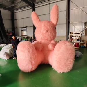Fabrieksverkoop Gigantische Roze Opblaasbare Konijn Cartoon Feestballon En Boog Speelgoed Pluche Konijn Voor Kinderen - Product Image 4