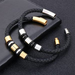 2020 Nieuwkomers Zwart Lederen Armband Transfer Spirituele Kralen Eenvoudige Koppels Armbanden - Product Image 4