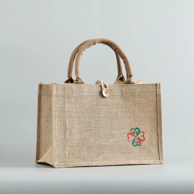 Wholesale Customized Promotional Reusable Eco Friendly Small Drawstring Hemp Tote Jute Gift Bag