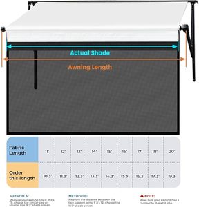 Rete Parasole Portatile e Mobile per Camper, Tenda Parasole Nera per Caravan, Tessuto a Rete per RV - Product Image 2