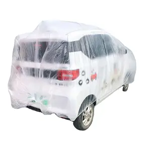 Superior Quality Custom Logo Car Cover PE Transparent Clear Disposable Plastic Car Cover For Sales