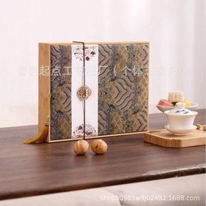 Caja de té de bambú de estilo chino, caja rectangular hecha a mano para regalo, embalaje para almacenamiento de té blanco Pu'er Fuding, caja de madera - Product Image 2
