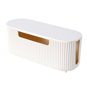 Caja organizadora de cables, tipo rectangular, para almacenamiento de regletas de alimentación con tapa para gestión de cables de escritorio - Product Image 5