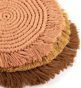 Giá Đỡ Macrame Trivets Miếng Lót Đĩa Hình Tròn Tua Rua Bộ Miếng Lót Đĩa Bằng Cotton 3 Miếng Lót Ly Boho Đồ Ăn Nóng Thủ Công 10Inch - Product Image 4