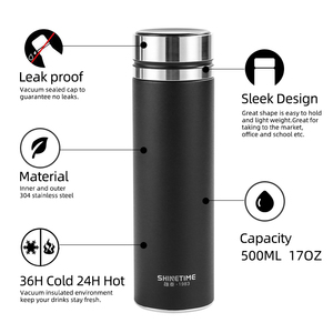 500ml inteligente Digital LED Fahrenheit Pantalla de temperatura inteligente botella de agua taza frasco té infusor botella aislada al vacío - Product Image 4