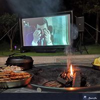 Stock Portable Party Airscreen Mobile Air Projection extérieur projecteur écrans de cinéma gonflables plein Air écran de film