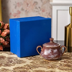 Environmentally friendly high-quality coffee-colored embossed minimalist luxury porcelain coffee and tea <b>set</b> - Product Image 3