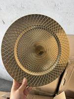 Düğünler İçin Plastik Şarj Tabağı Altın Kaplama 33cm Modern