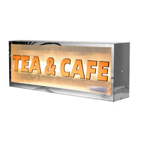 Boîte à lumière LED de bureau rechargeable par USB, panneau en acrylique ondulé avec cadre en acier inoxydable pour café-bar OEM