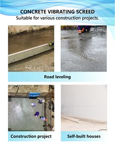 ไม้บรรทัดปรับระดับคอนกรีตแบบสั่นไม้บรรทัดปรับระดับความถี่คู่ - Product Image 6