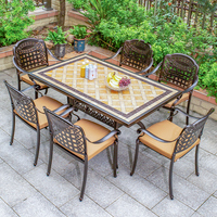 Ensemble de Table et Chaises de Jardin pour Restaurant, Meubles d'Extérieur en Aluminium Moulé pour Terrasse, Vente en Gros