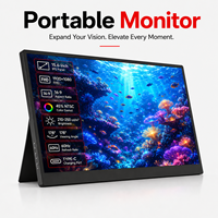 Moniteur portable sans fil GetMi Factory 15,6 pouces avec prise en charge de la lecture multimédia, lecteur USB, écran FHD IPS, connexion téléphonique sans fil