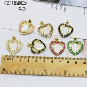 Pendentif Cœur Coloré Plaqué Or 18 carats pour Fabrication de Colliers – Idéal Cadeau Bijoux de Fête - Product Image 6