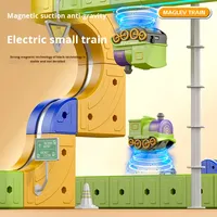 Cube magnétique transformable, train électrique, train à grande vitesse, voie magnétique, voiture, blocs de construction en plastique à assembler soi-même, jouets pour enfants