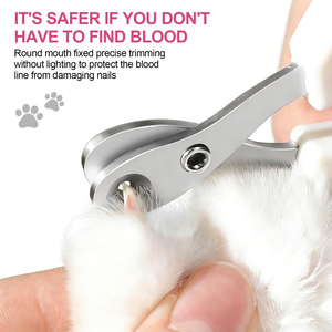 Cortauñas portátil de acero inoxidable con orificios redondos y mango antideslizante para gatos y perros pequeños - Product Image 3