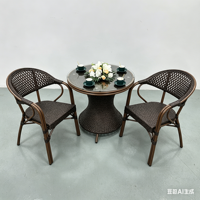 Meubles de jardin français durables, chaises de café, ensemble de tables de bistrot, élégant, pour usage extérieur, résistant aux intempéries