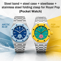 Gros Bracelet FKM premium avec boîtier bumper acier inox pour Swatch x AP Royal Pop Mod Kit sport luxe robuste