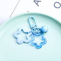 Vente directe usine, prix bas, breloques clochettes double étoile en métal coloré de 14 mm, pendentifs porte-clés DIY pour sacs et accessoires faits main