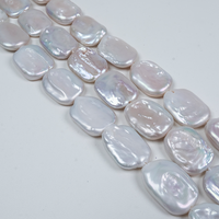 Collier de perles d'eau douce baroques carrées plates de grande taille, perles carrées de 15-20 mm pour la fabrication de bijoux faits main, vente en gros en vrac