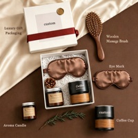 Coffret Cadeau de Remerciement Lunaire Vintage Salon : Masque pour les Yeux en Soie, Bougie Parfumée, Tasse à Café, Coffret Cadeau Souvenir Personnalisé pour Client de Spa Beauté