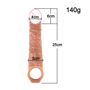 Premium Kristall-Penishülle - Extra Großer Gerippter Dildo-Kondom mit Noppen, Männliche Verlängerung Sextoy für Erwachsene zur Orgasmus-Stimulation, Großpackung - Product Image 3