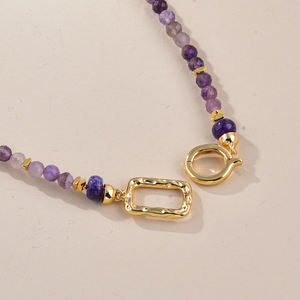 Collar de piedras preciosas naturales simple pero elegante con amatista perfecto para el estilo diario - Product Image 5