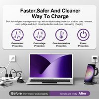 Station de charge sans fil 3 en 1 rapide 15W, socle de charge pour Samsung, pour écouteurs, pour montre Samsung