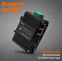 Mini commutateur Gigabit 2x10/100/1000BASE-T Ports RJ45 Boîtier en aluminium Fonctionne à -40 ° C à 75 ° C avec alimentation redondante 12-48VDC