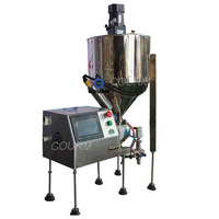 Pompe à lobes semi-automatique avec trémie chauffée et mélangeur pour la pâte de tomate, le ketchup, les pâtes épaisses, la confiture de fruits, la sauce chili piquante, machine de remplissage