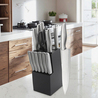 Yangjiang haute qualité 14 pièces en acier inoxydable cuisine Chef couteau ensemble manche creux couteaux de cuisine métal matériel cuisine outils