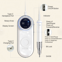 ONAIL Pro Max Smart AI Nail Drill 50 000 tr/min, perceuse à ongles sans fil sans balais avec mode débutant, batterie 2150 mAh pour les professionnels des ongles