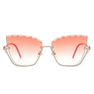 Starfire - Lunettes de soleil œil de chat demi-cerclées carrées irrégulières teintées tendance - Product Image 1