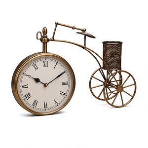 Horloge de bureau mécanique moderne avec fonction snooze, design métallique écologique - Décoration d'intérieur haut de gamme, accessoires de table de luxe - Product Image 1