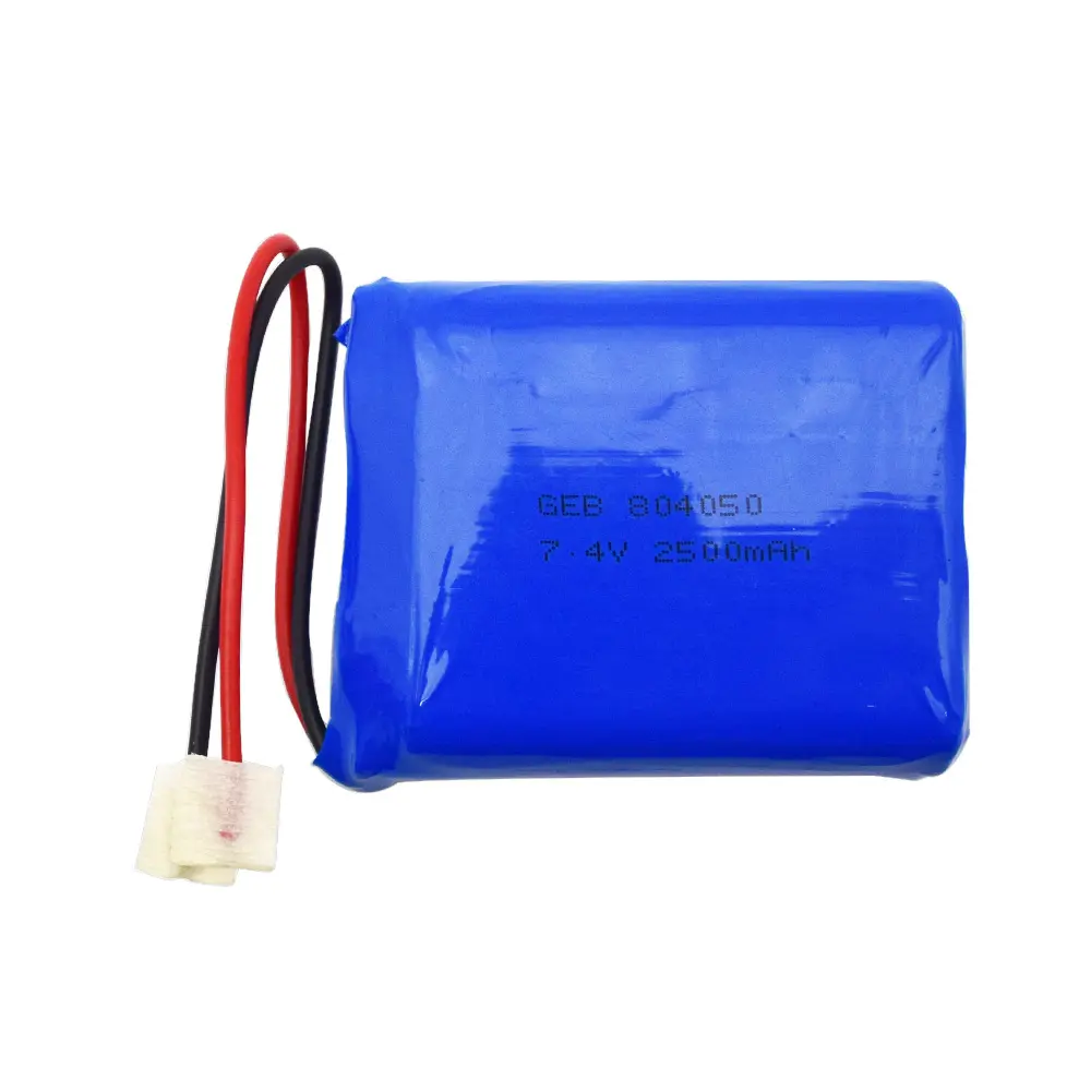 Rechargeable 3.7v 7.4V 2500mah 804050 lithium ion polymer lipo battery Flat Lithium Li-polymer Battery