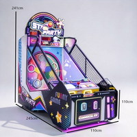 Machine de jeu d'arcade à monnayeur de lancer de balles, jeu d'adresse à cible rotative avec notation LED pour centre de divertissement familial