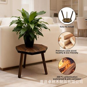 Cross-<b>border</b> wooden plant base flower pot riser stand floor-standing potted plant stand balcony flower <b>display</b> shelf - Product Image 2