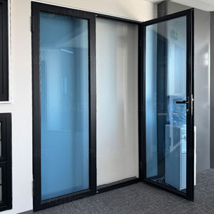 Portes coulissantes et battantes intérieures en verre à cadre en aluminium de style moderne, <span class=keywords><strong>porte</strong></span> battante extérieure en verre insonorisée - Product Image 3